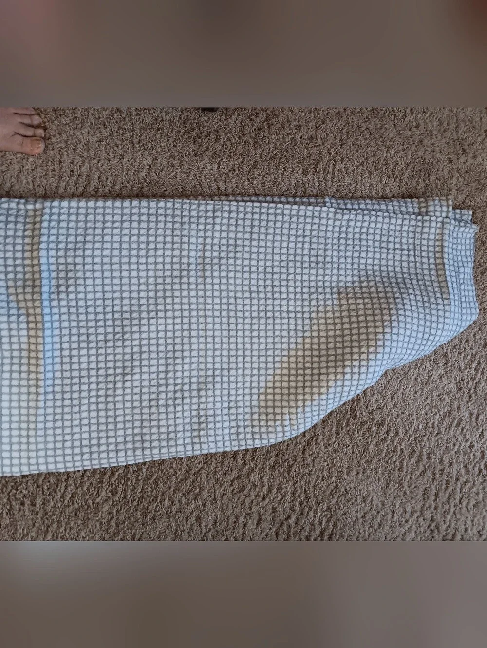 White Waffle Knit Shower Curtain